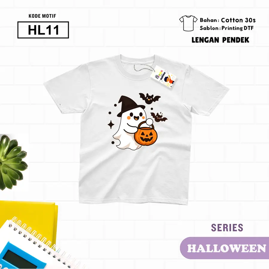 HL11 - Kaos Kids/Junior Cotton 30s Pendek [Varian: L Junior (11-12 y) / Biru Turkish]