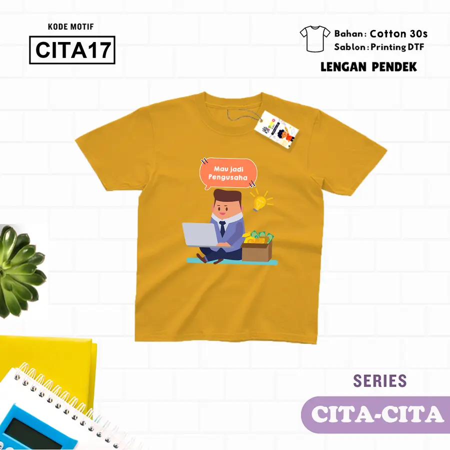 CITA17 - Kaos Kids/Junior Cotton 30s Pendek [Varian: L Junior (11-12 y) / Biru Turkish]
