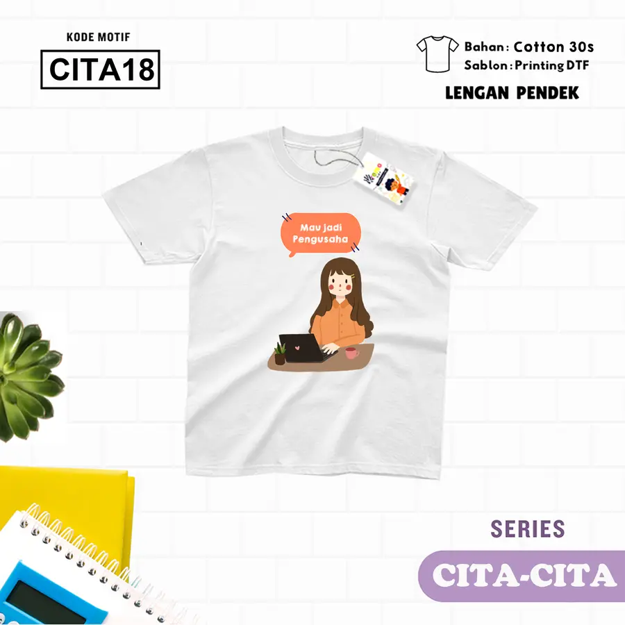 CITA18 - Kaos Kids/Junior Cotton 30s Pendek [Varian: L Junior (11-12 y) / Biru Turkish]