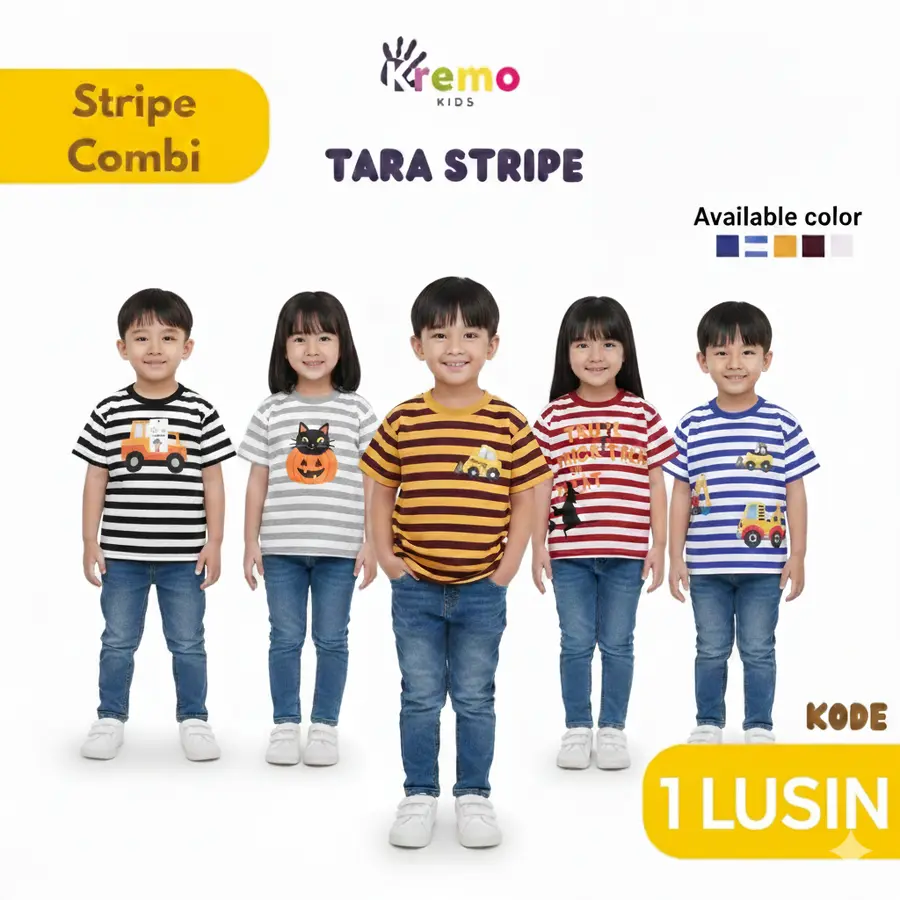 Paket 1 Lusin Kaos Salur Sablon