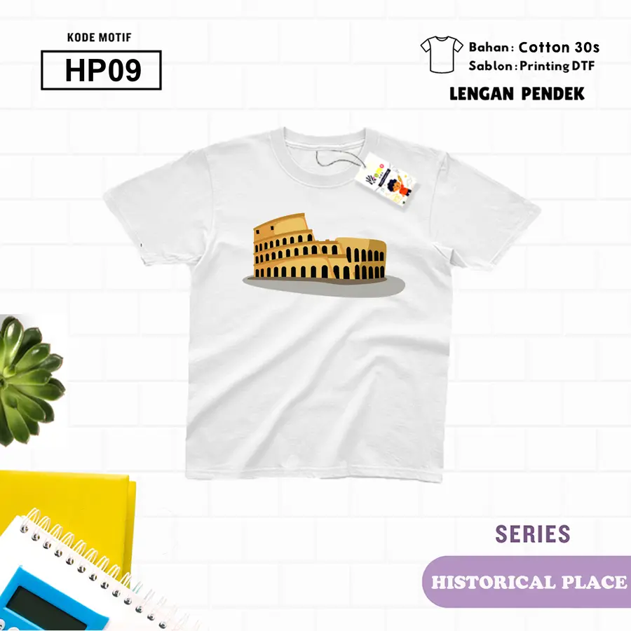 HP09 - Kaos Kids/Junior Cotton 30s Pendek [Varian: L Junior (11-12 y) / Biru Turkish]