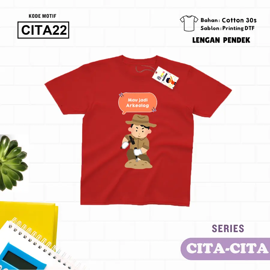 CITA22 - Kaos Kids/Junior Cotton 30s Pendek [Varian: L Junior (11-12 y) / Biru Turkish]
