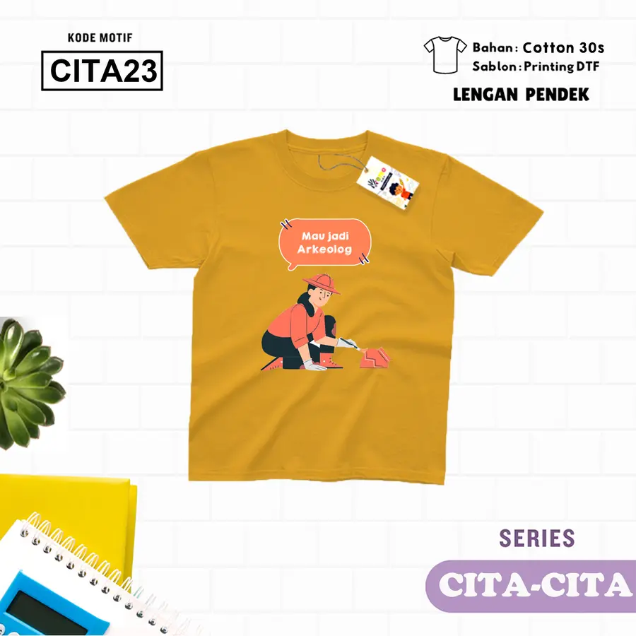 CITA23 - Kaos Kids/Junior Cotton 30s Pendek [Varian: L Junior (11-12 y) / Biru Turkish]