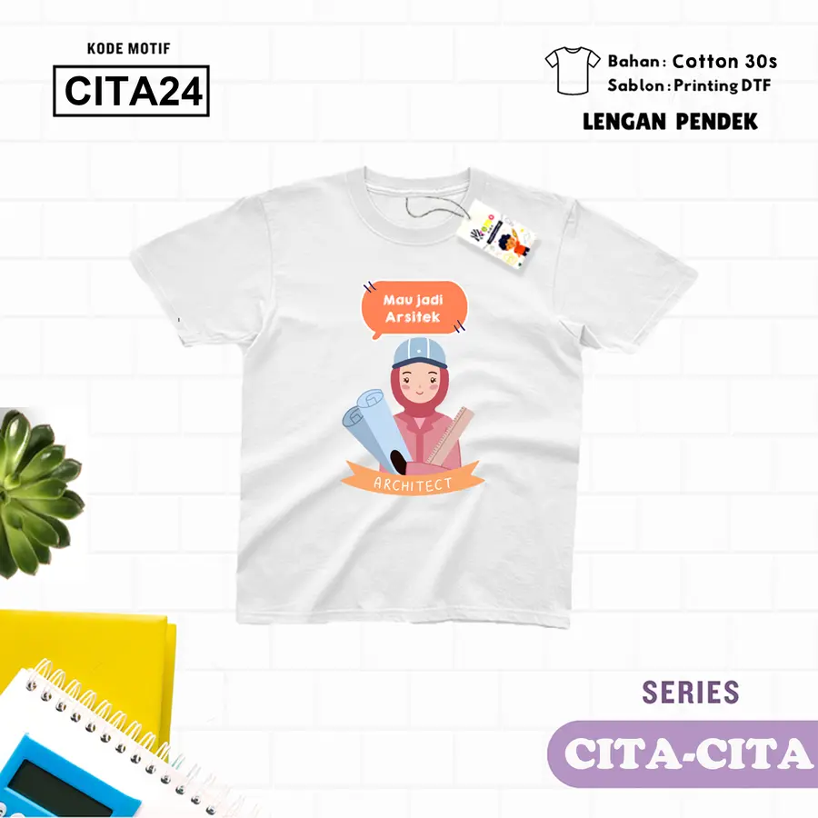 CITA24 - Kaos Kids/Junior Cotton 30s Pendek [Varian: L Junior (11-12 y) / Biru Turkish]