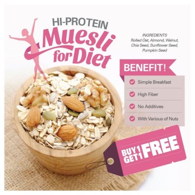 BUY 1 GET 1 FREE Hi-Protein Muesli (500gr x 2pc)