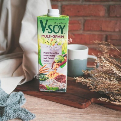 V-Soy Susu Kedelai Multi Grain (VSoy Milk Non GMO) 1 L