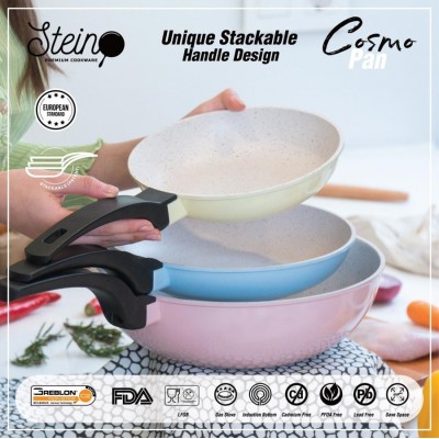 Stein Cookware Cosmo Pan Stackable/Floating Pan (Isi 3 Panci+1 Tutup)