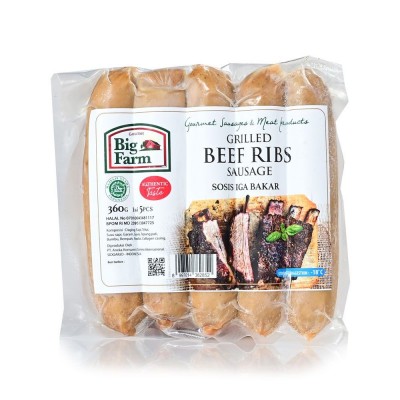Big Farm Beef Ribs Sausage Sosis NO MSG 5pcs 360g