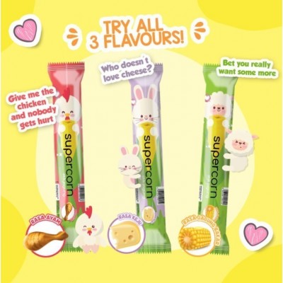 Supercorn Stik Jagung Non MSG Rasa Jagung Bakar 1pc (SATUAN)
