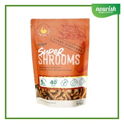 Ppuff Supershrooms Snack Jamur dan Beras Merah ( Flaming Hot ) 50g