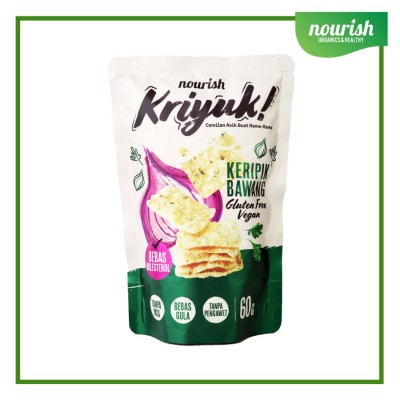 KRIYUK! Keripik Bawang Gluten Free Vegan Bebas Kolesterol, NO MSG 60gr