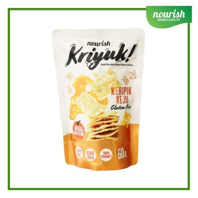 KRIYUK! Keripik Keju Edam Gluten Free Bebas Kolesterol, NO MSG 60g