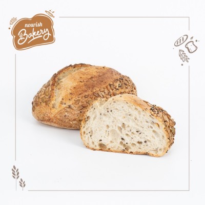 Country Whole Wheat Multigrain - 100% Sourdough Country Bread Long Fermentation (Vegan) 500gr
