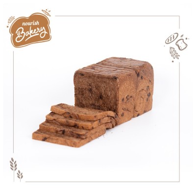 Chocolate Loaf - 100% Sourdough Loaf Long Fermentation, Roti Tawar Coklat Sourdough (Slices) 500gr