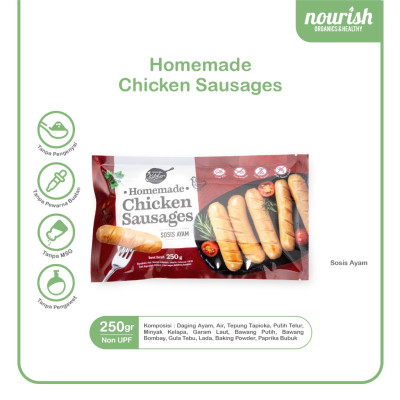 Homemade Chicken Sausage Nourish - Sosis Ayam Bebas Gluten, Tanpa MSG, Tanpa Pengawet 250 gr