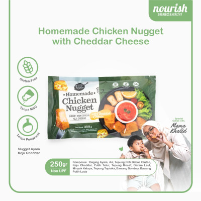 Homemade Chicken Nugget Nourish Kitchen - Nugget Ayam Bebas Gluten, Tanpa MSG, Tanpa Pengawet 250 gr - Keju Cheddar